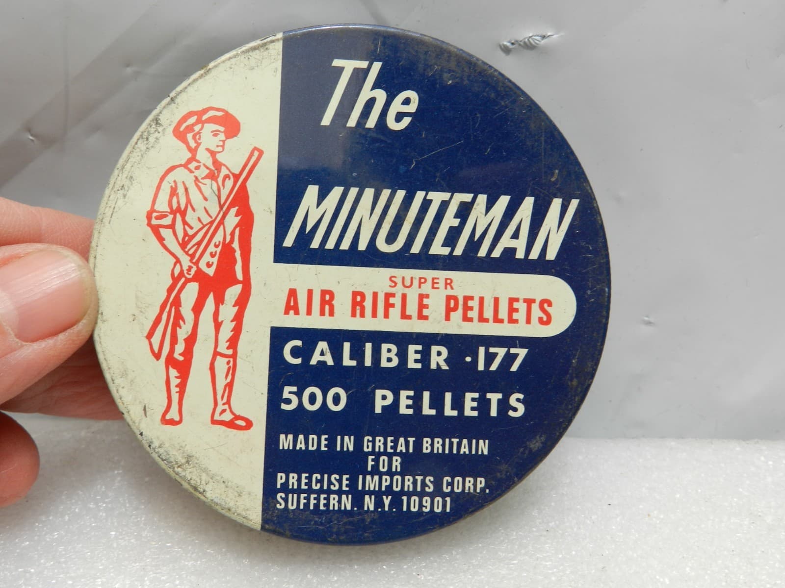 The Minuteman Super Air Rifle Empty Pellet Tin 177 Caliber - 135 Pellets (G51S)