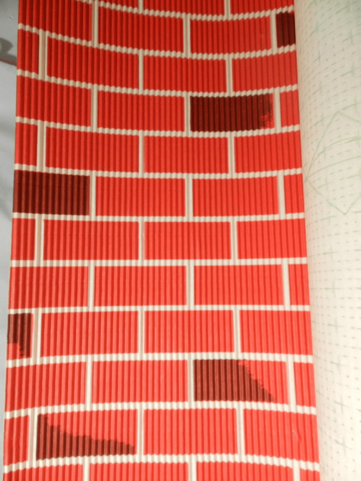 Vintage Brick Corobuff Corrugated Paper Counterwrap Roll - 25'L x 48"W (L35J)
