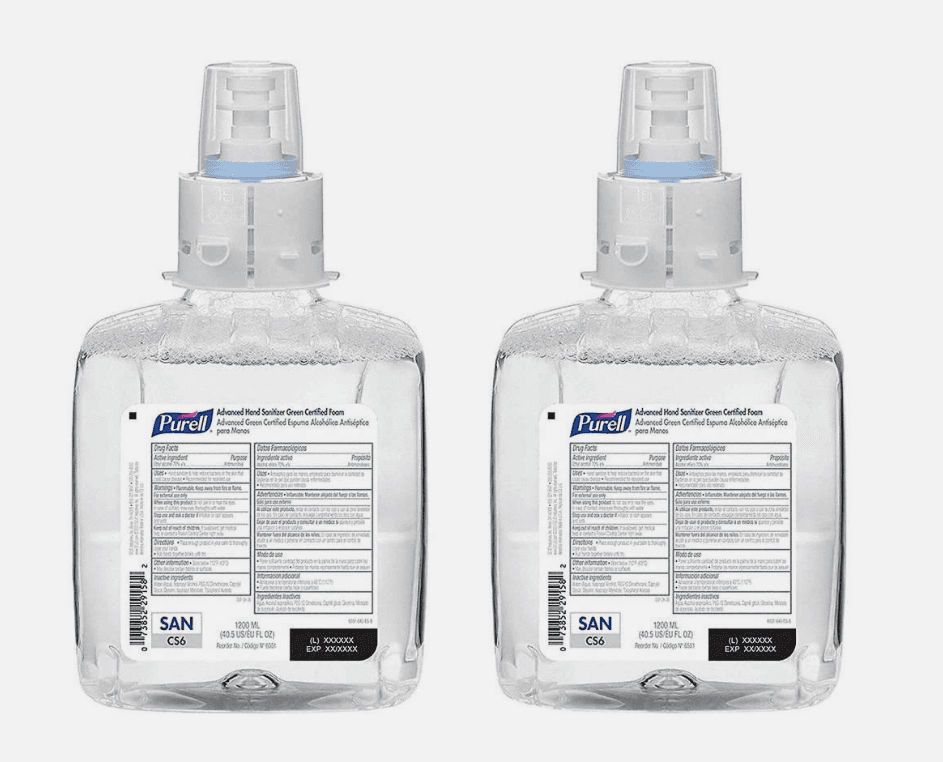 2 PURELL 6551-02 Hand Sanitizer 1,200 mL Fragrance Free Refills B58K