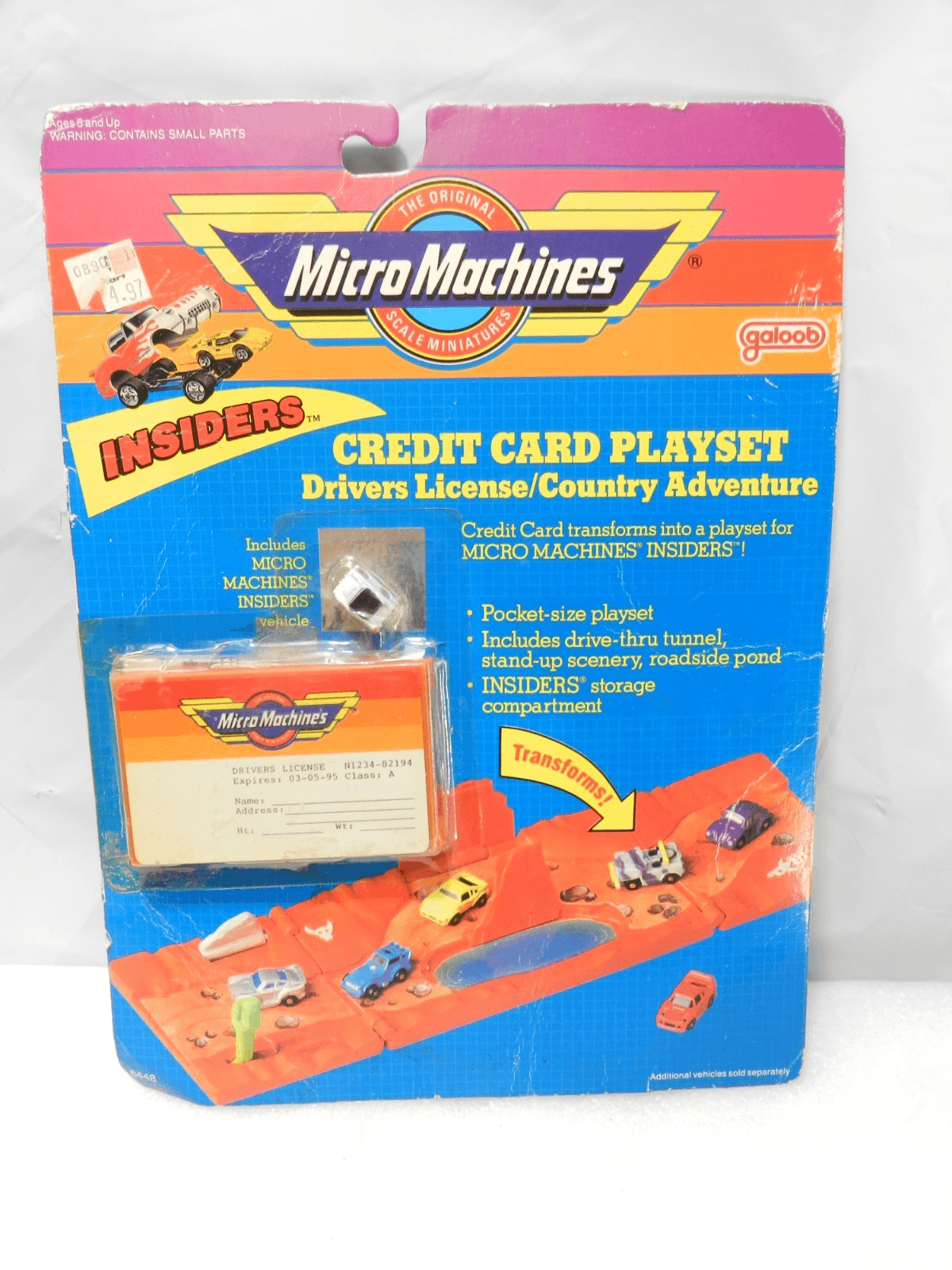Vintage Micro Machines Credit Card Playset 1990 Galoob (F41J)