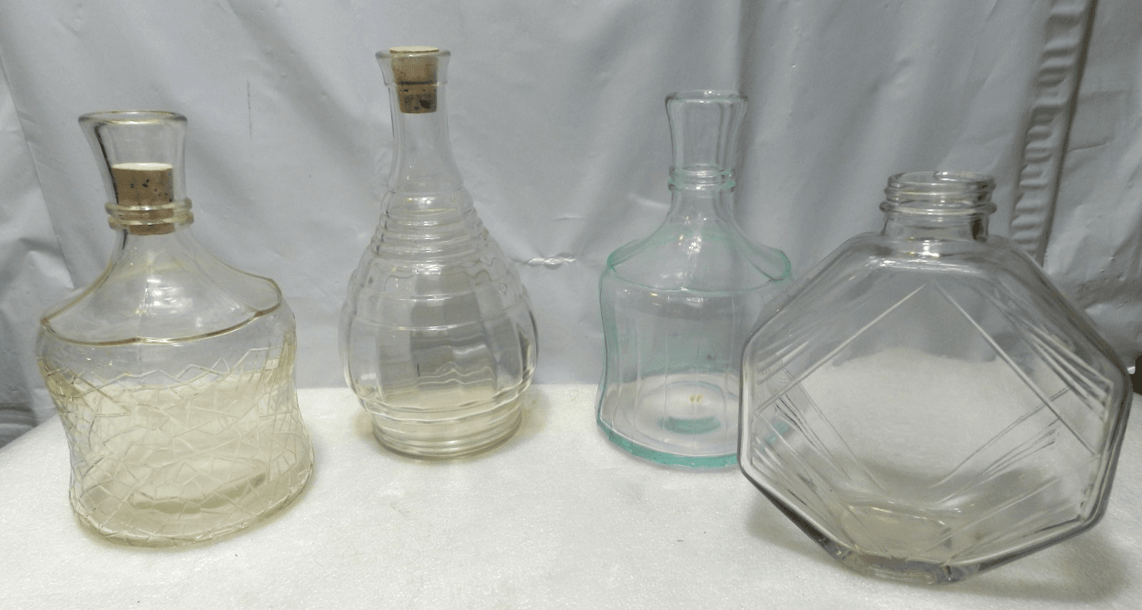 4 Vintage Whitehouse Vinegar Bottle 1960s glass (C96J)