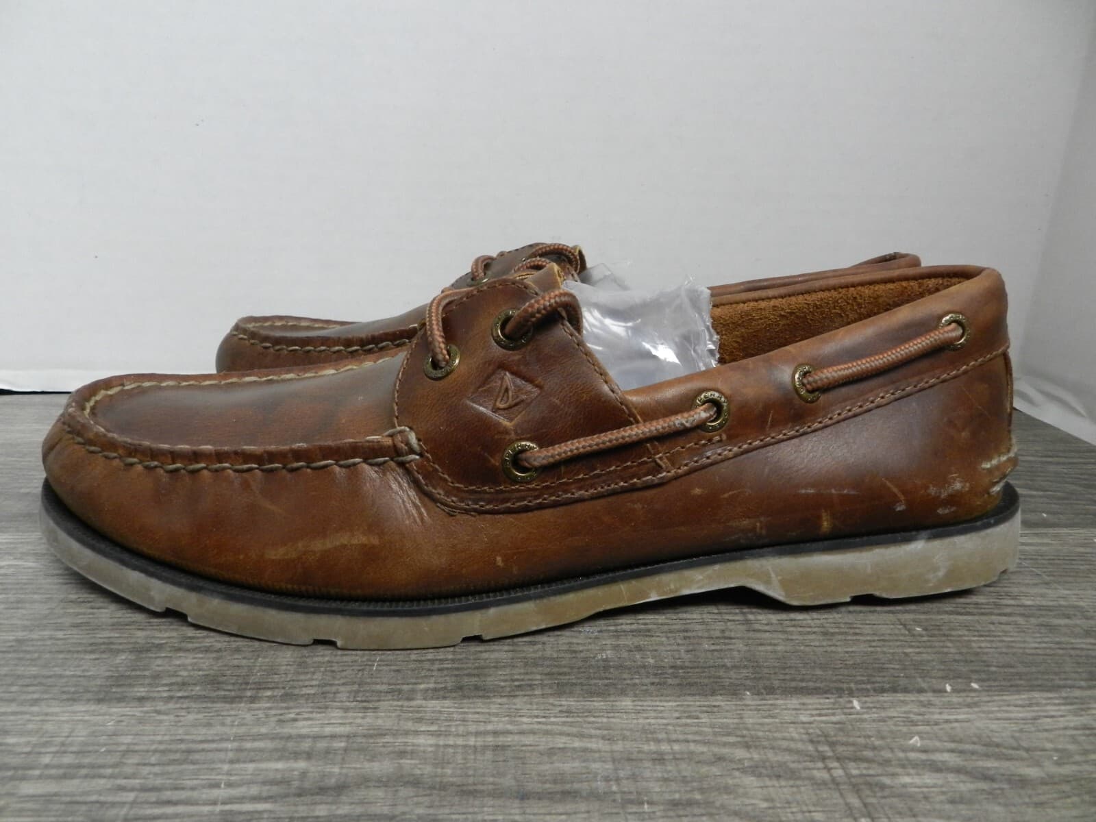 Sperry Leeward 2 Eye Leather Boat Deck Shoes Brown Mens 8.5 STS18231 D20M