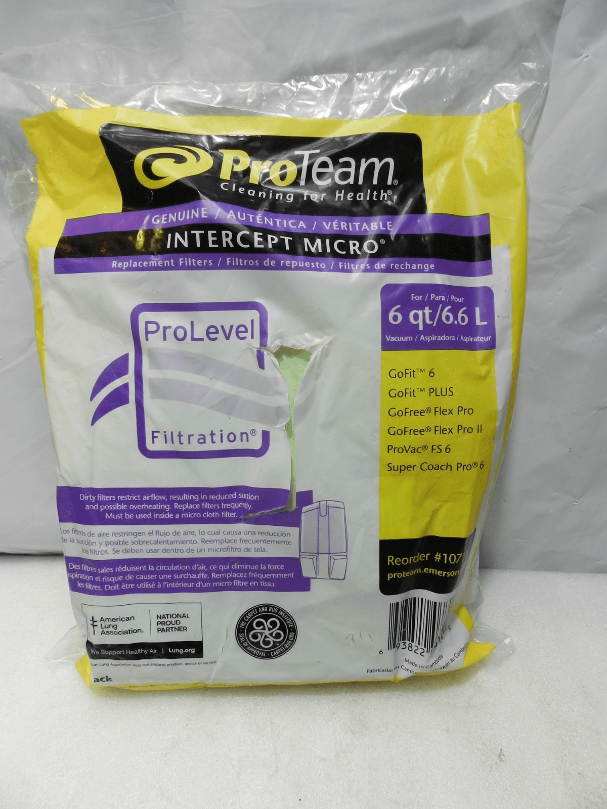 ProTeam 6 qt Backpack Vacuum Bags for Super Coach Pro 6 ProVac FS 6 - 10 pk G90K