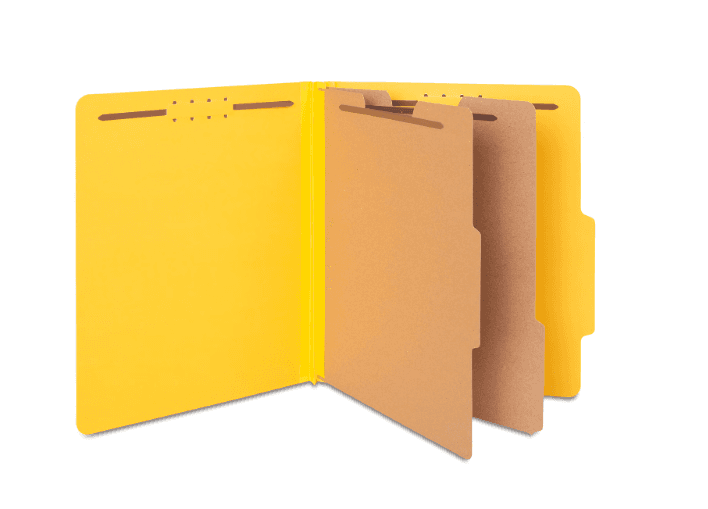 Quill 2/5-Cut Tab Pressboard Classification File Folders 2-Partitions 15CT. H13K