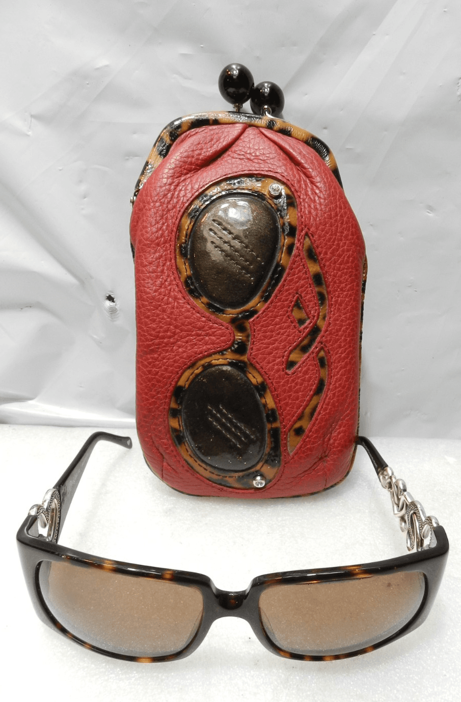 Brighton You Gotta Have Heart Sunglasses 59-17 w/ Leather KissLock Pouch H16K