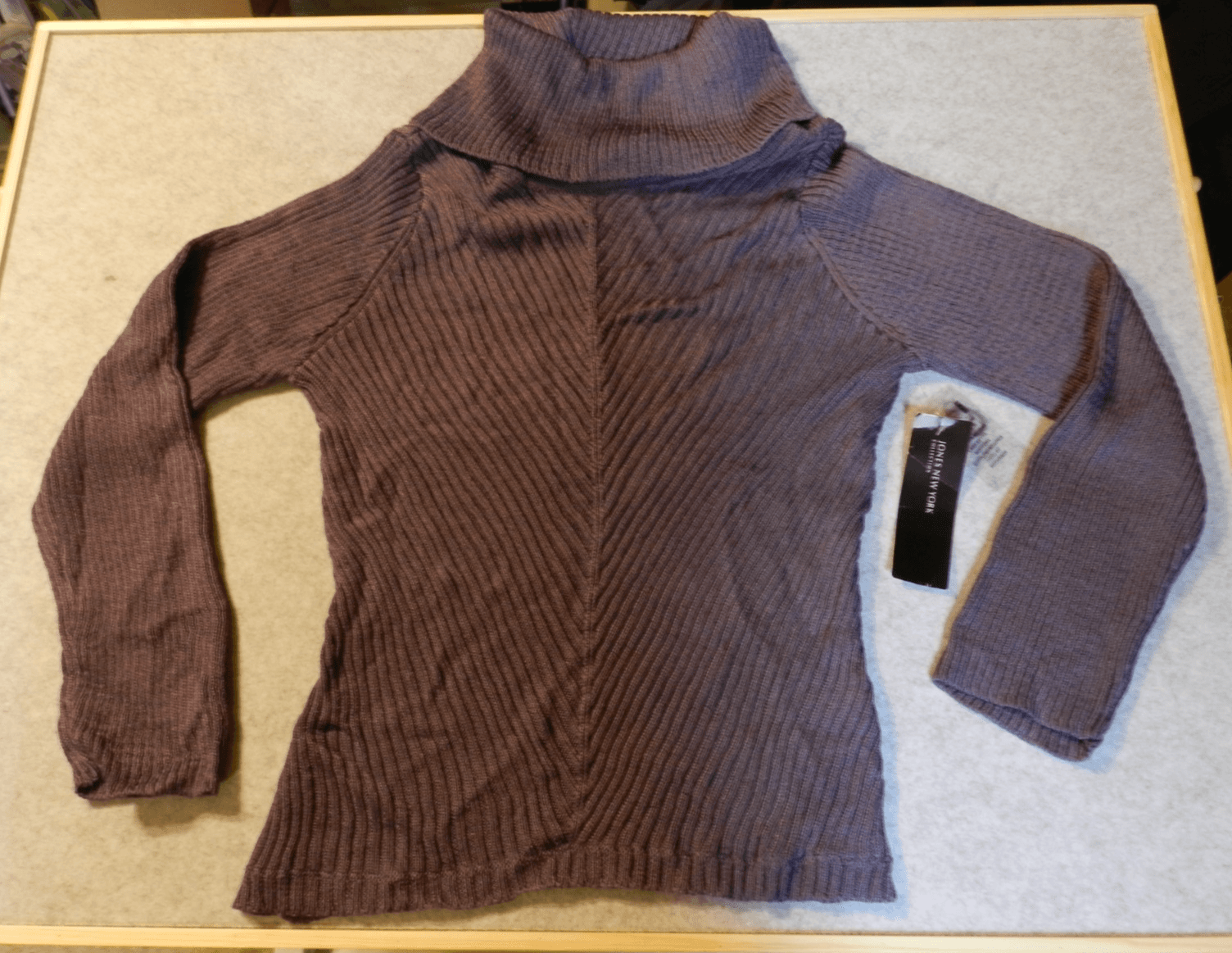 Jones New York Sweater Womens Large Purple Cowl Neck Knit Pullover NWT (H26K)