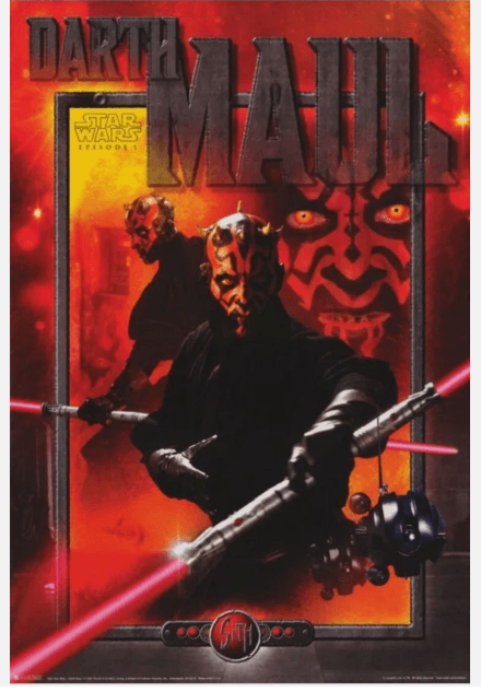 Vintage 1999 Star Wars Ep. 1 At A Glance 24x36 Poster 1800 SW Darth Maul (S72JJ