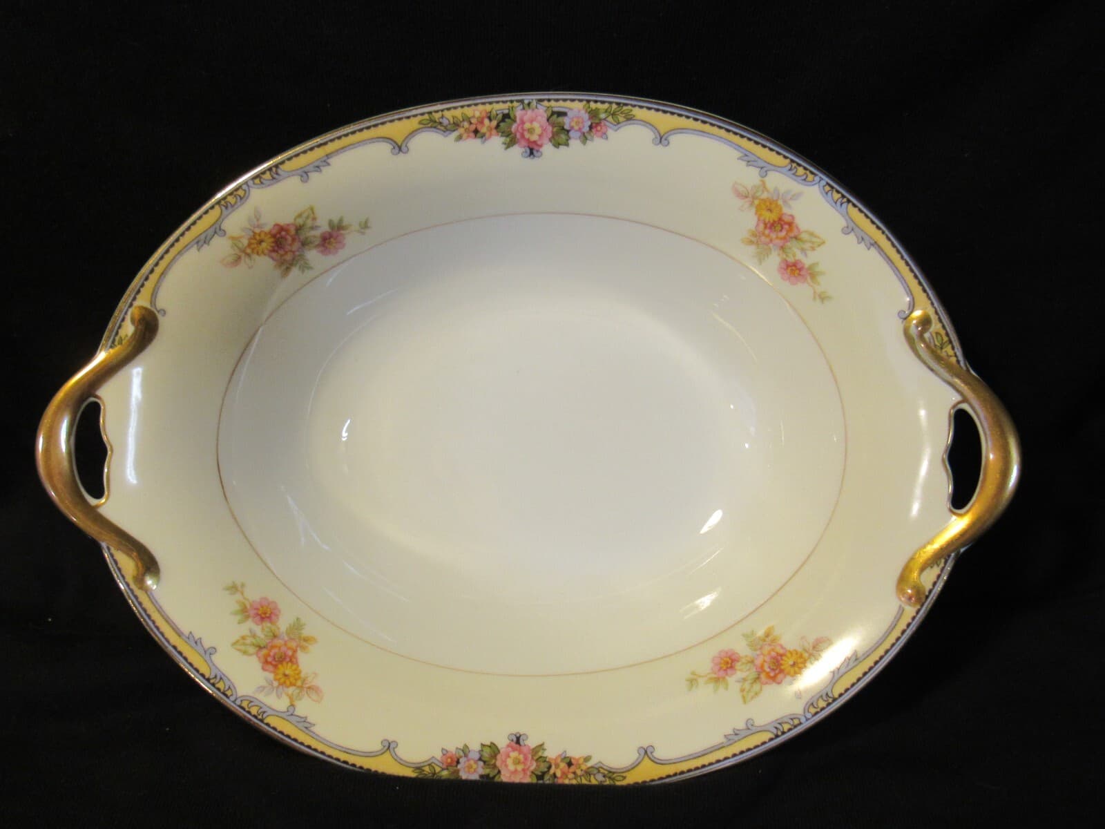 Vintage Noritake Oxford Pattern Vegetable Bowls W/Handles 10.5" x 8" i92K