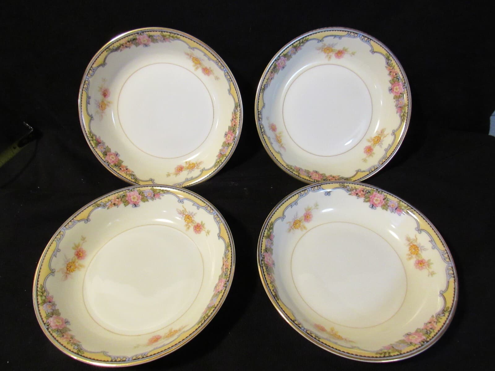 4 Noritake Oxford pattern 85963 vintage 5 1/4" fruit/dessert bowl i99K