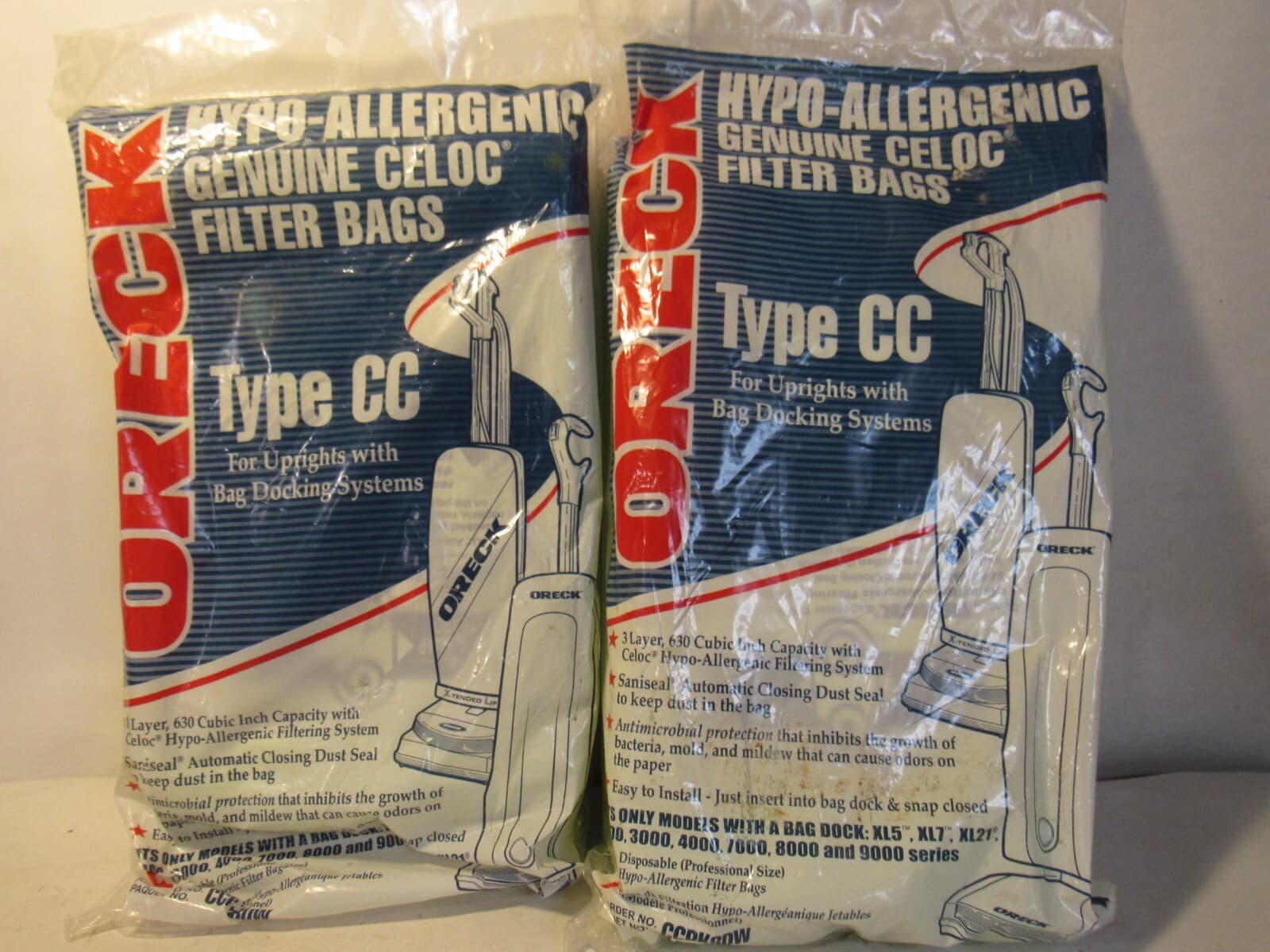 Oreck XL Type CC Vacuum Cleaner Bags CCPK8DW 2-Packs, 16ct - NEW J15K