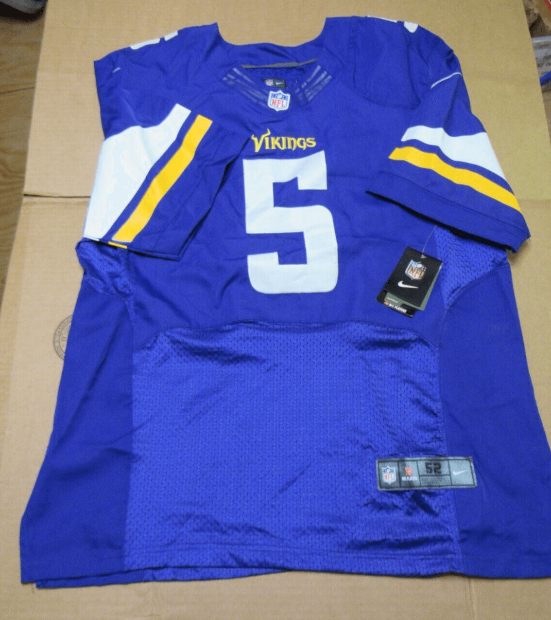Nike NFL Vikings Teddy Bridgewater #5 Jersey Shirt New w/Tags Size 52 J14K