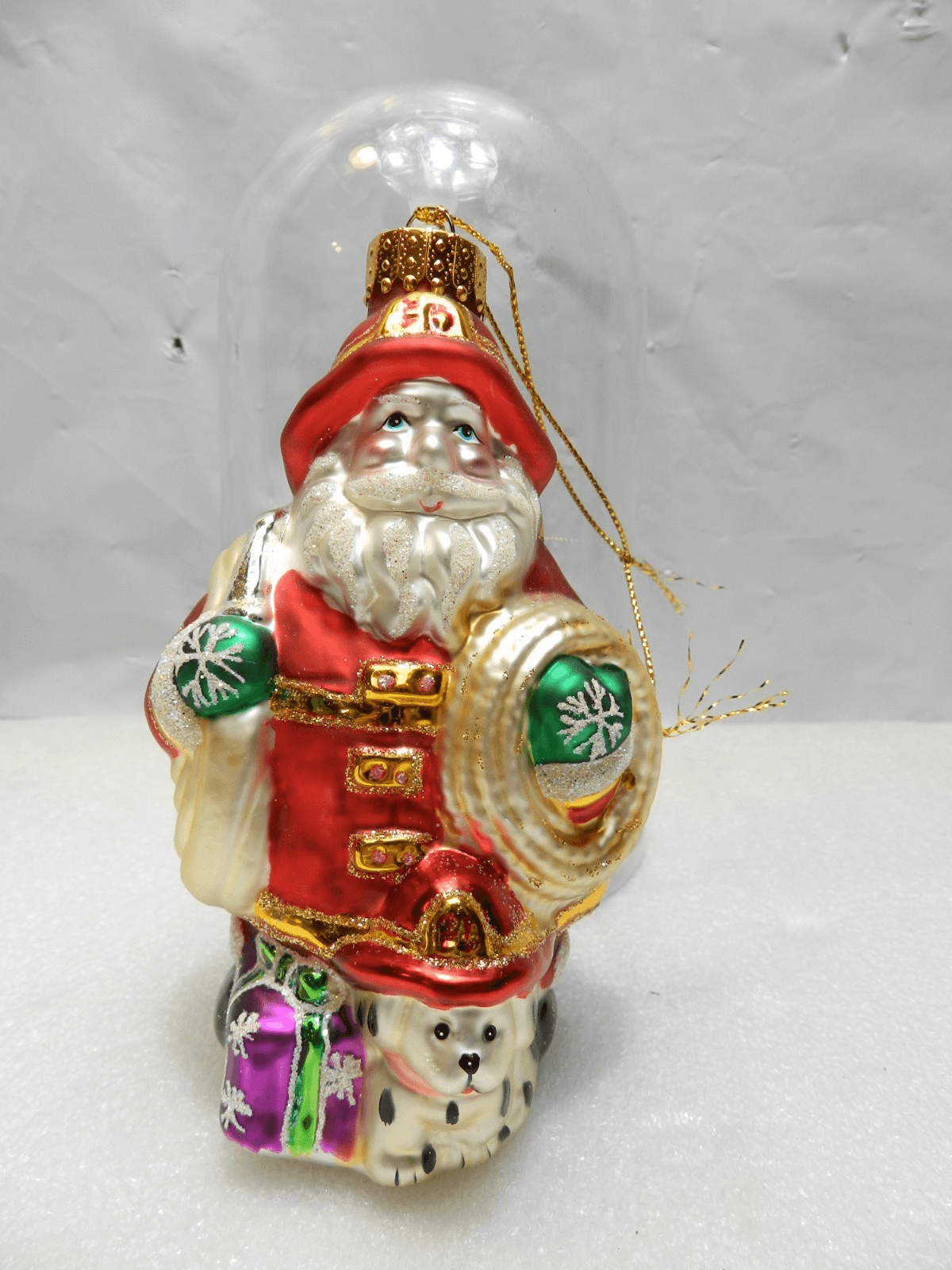 Unique Treasure Limited Series Glass Ornament Fireman Santa Glass Ornament (Z4M)
