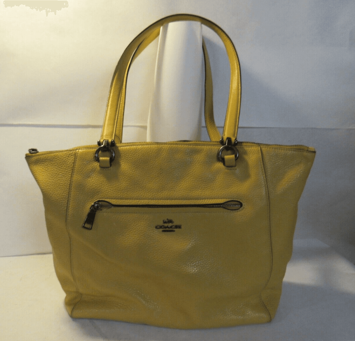 Coach Leather Pebble Prairie Satchel Tote Tan/Butterscotch (J13K)