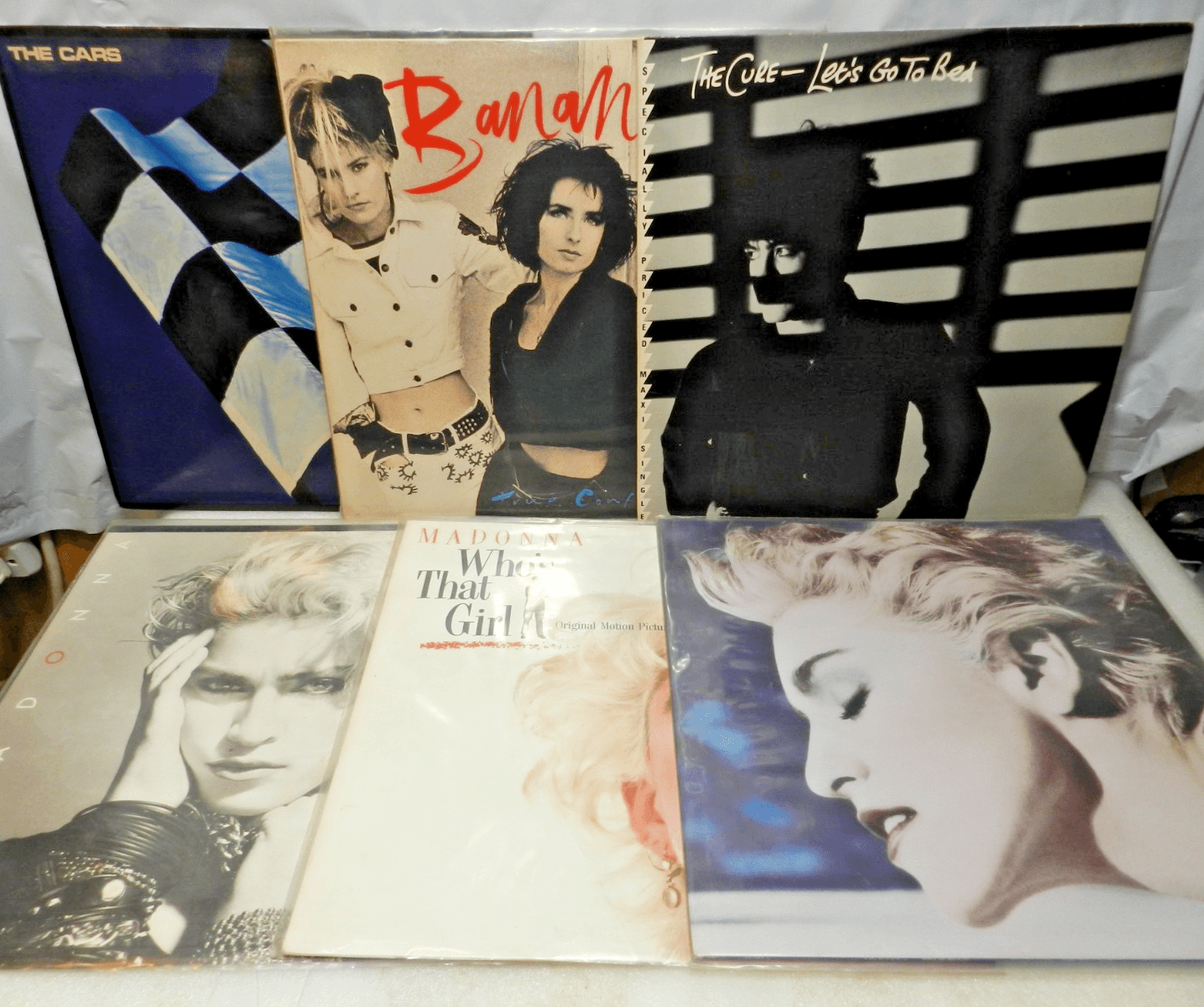 6 Vintage Madonna, Cars, The Cure & Bananarama Albums Vinyl LPs 1980's (L73JJ)