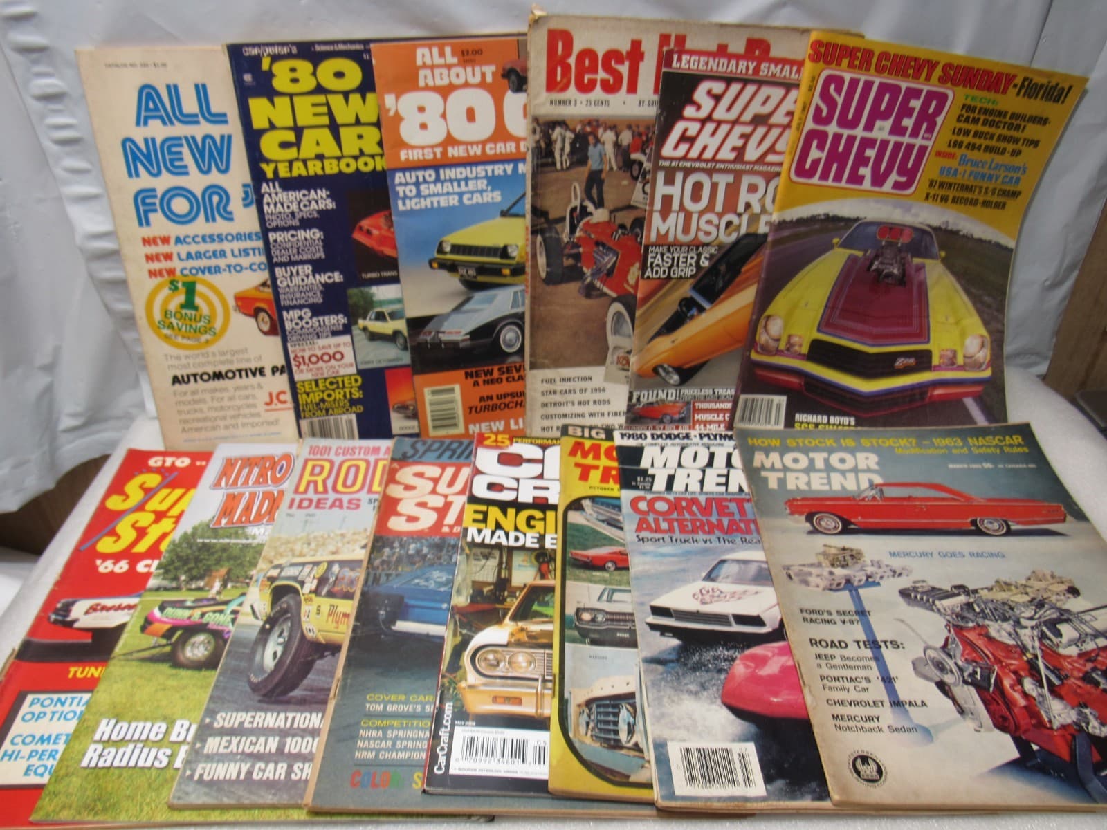 15 Vintage Hot Rod Muscle Car New Car Magazines 60's 70's 80's (Z18JJ)
