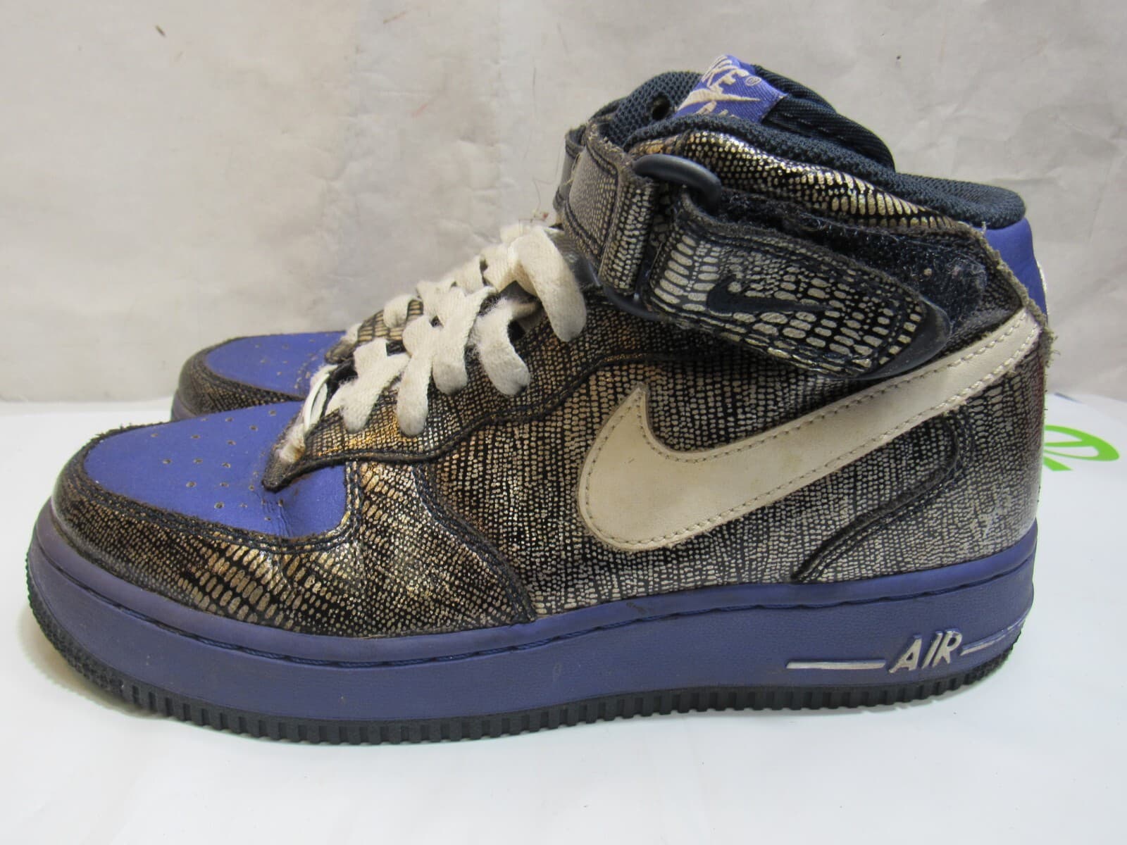 Men's Nike Air Force 1 Premium Purple Black Sneakers 366731-411 Size 7.5 (K46K)