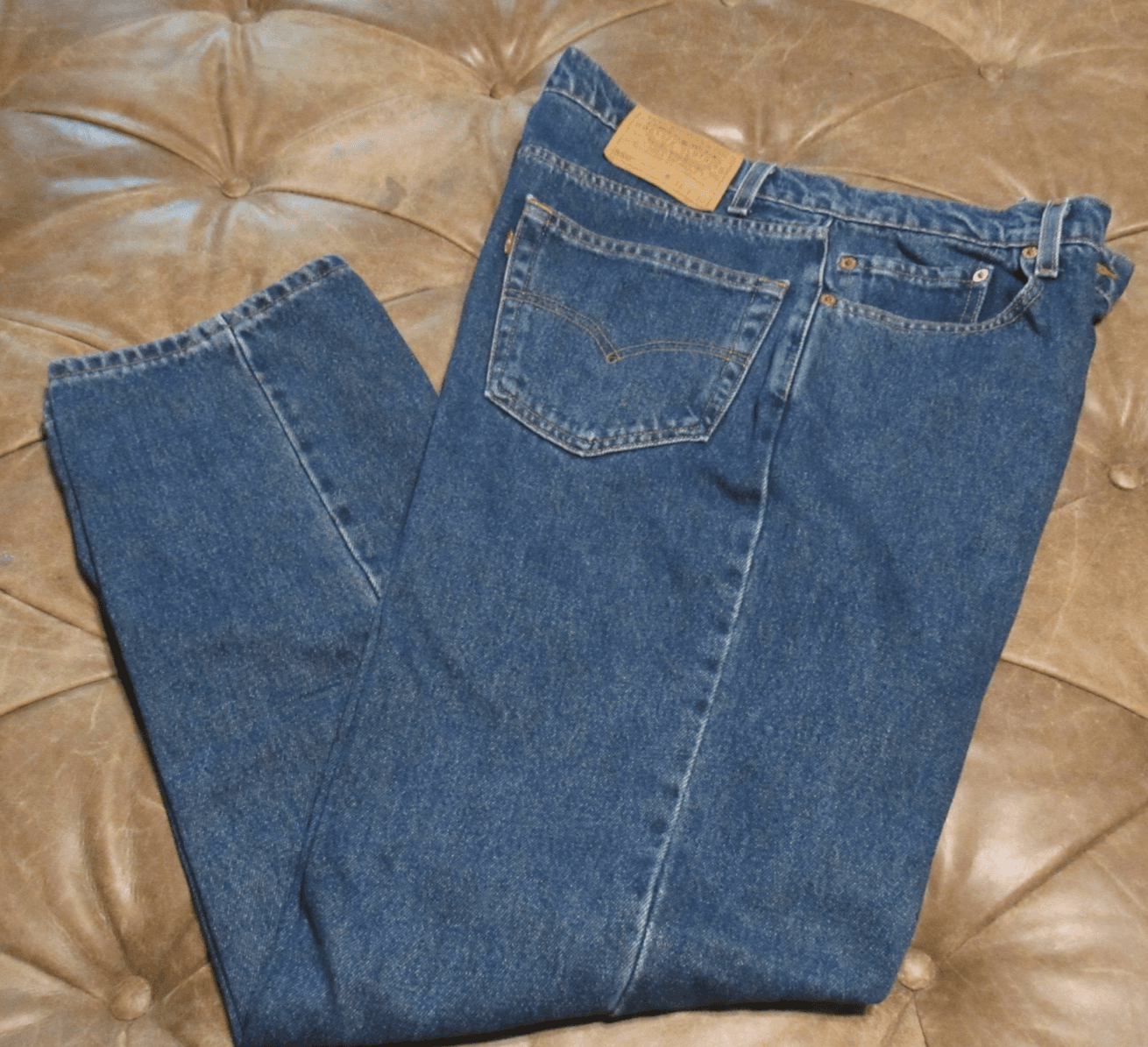 Levis Jeans Mens 34x30 Blue 550 Relaxed Dark Wash Red Tab Pockets (V90JJ)