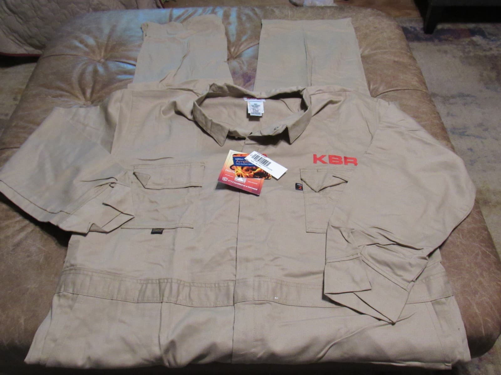 2112 Flash Fire & Arc Flash Protection Khaki Workwear Coverall Flame 56 Tall V95
