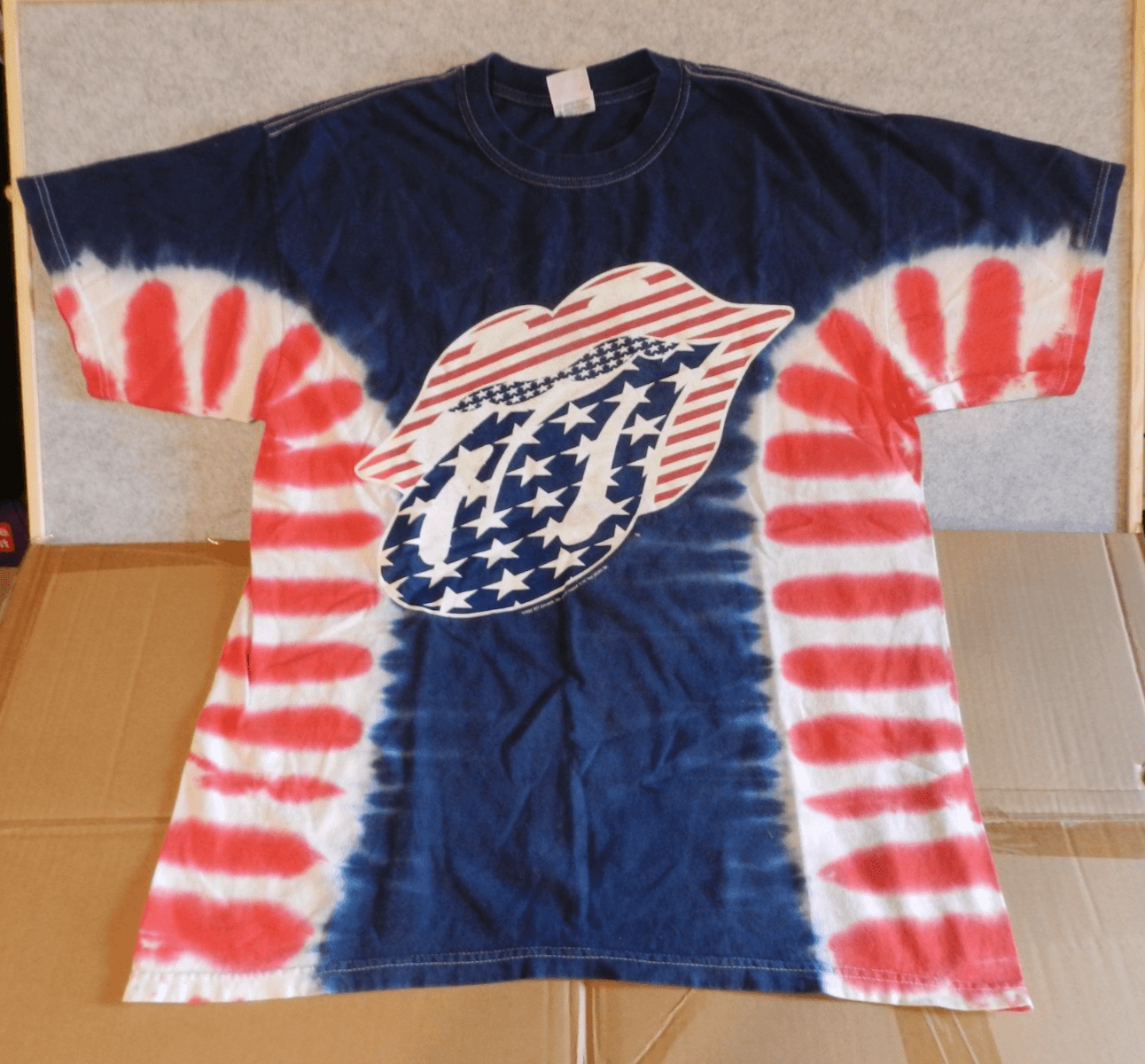 Vintage Rolling Stones Tie Dye 2002-03' Concert Tour Band Shirt Size Large H32K