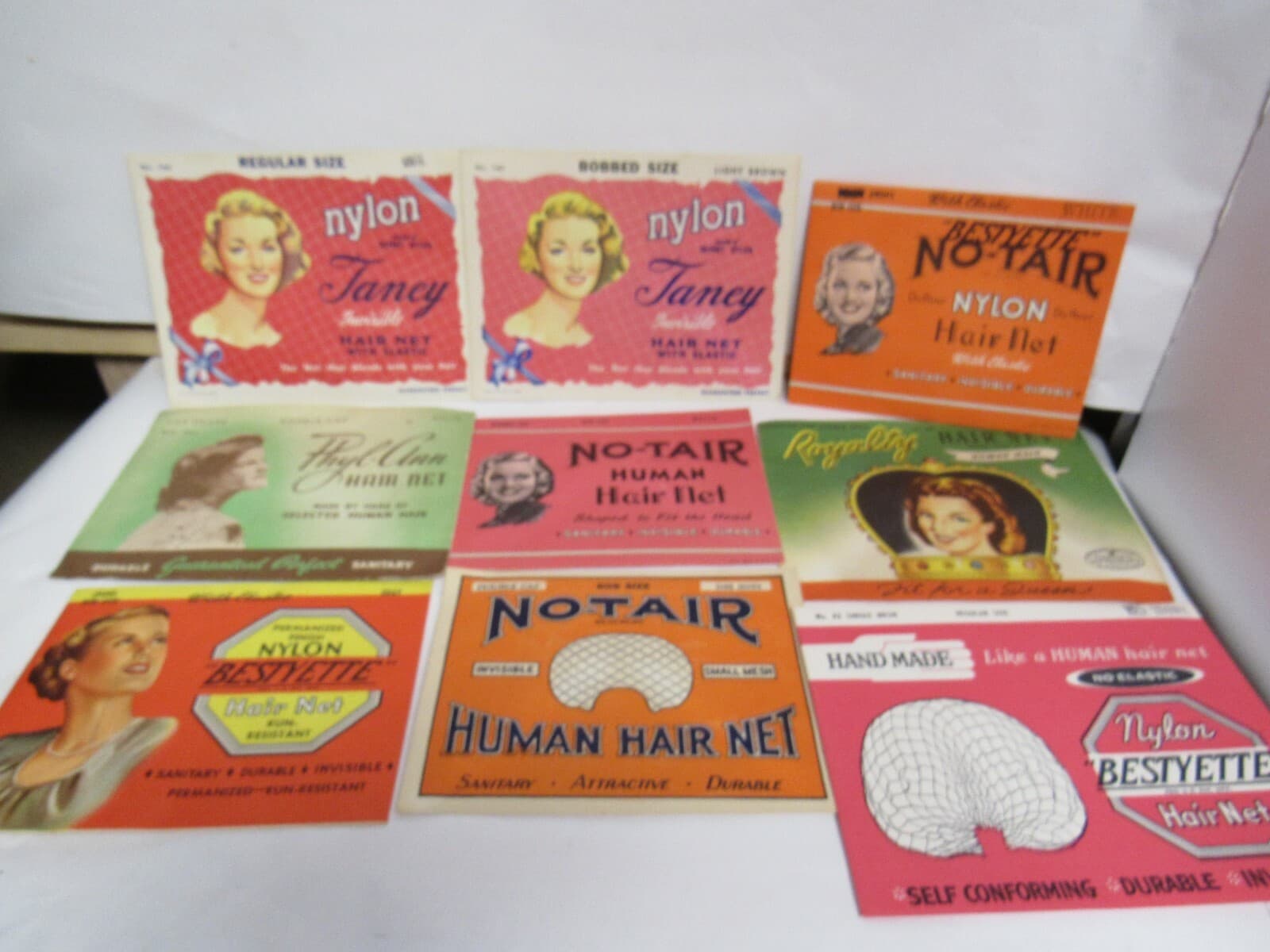 9 Vintage Hair Nets Packages Mixed- new