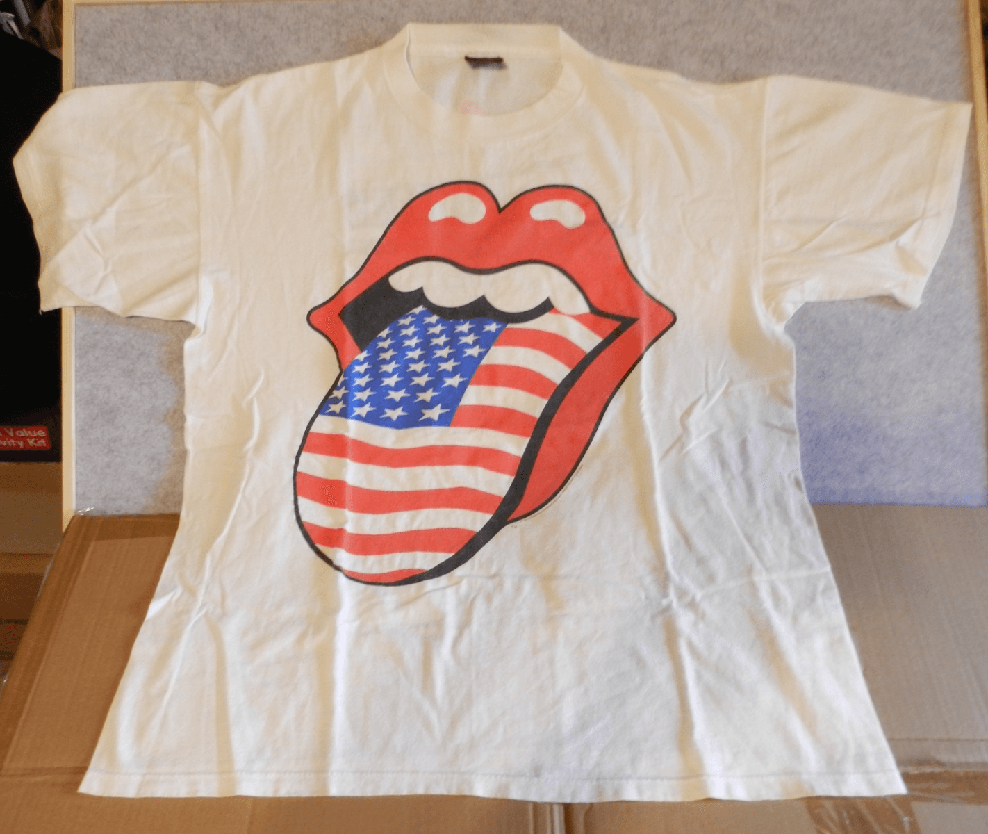 THE ROLLING STONES 1994 95' TOUR Concert t shirt BROCKUM USA Flag Tongue XL H33K