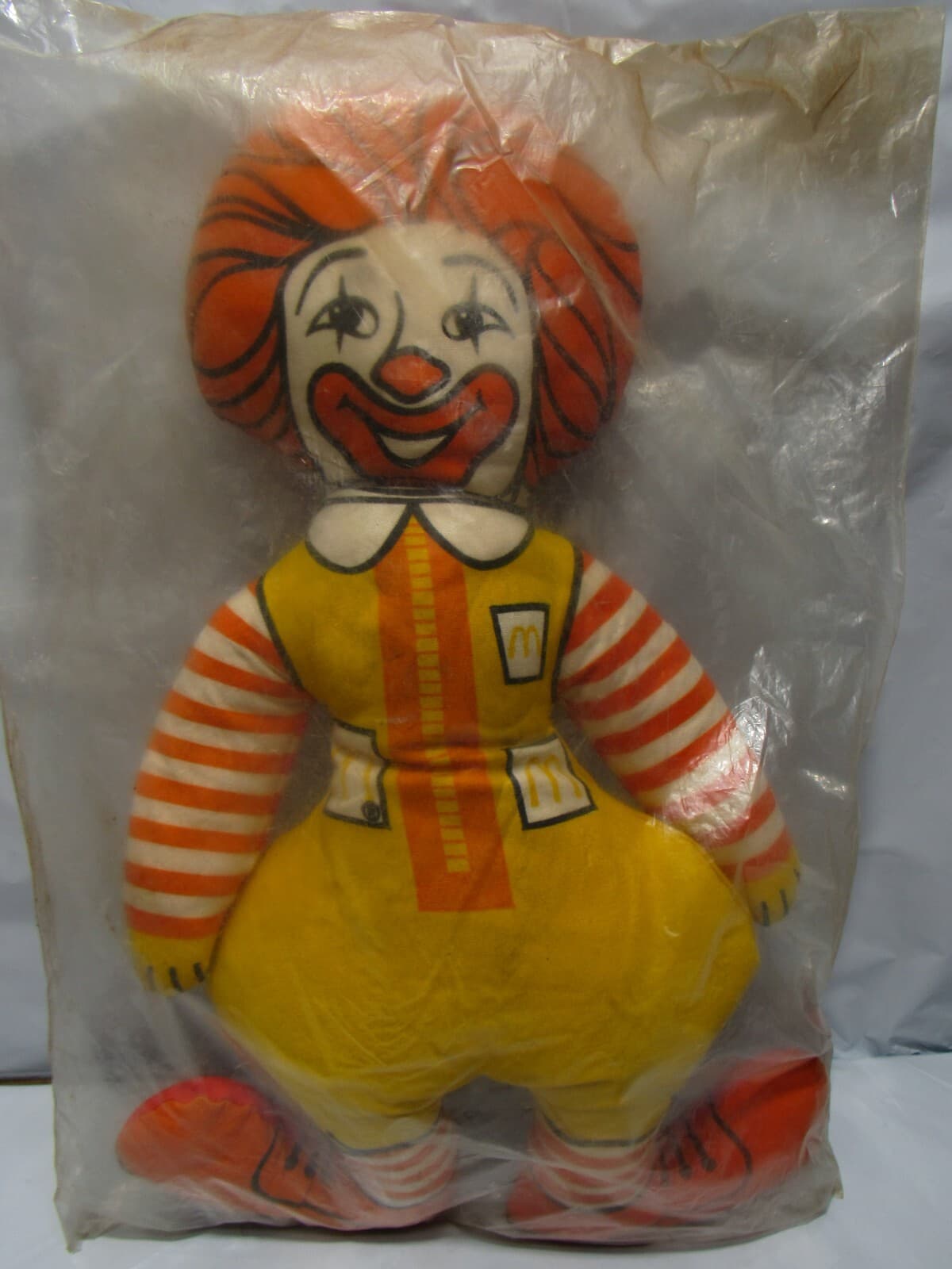 1970s Ronald McDonald Vintage 15" Stuffed Doll Plush McDonalds Fast Food Toy O71