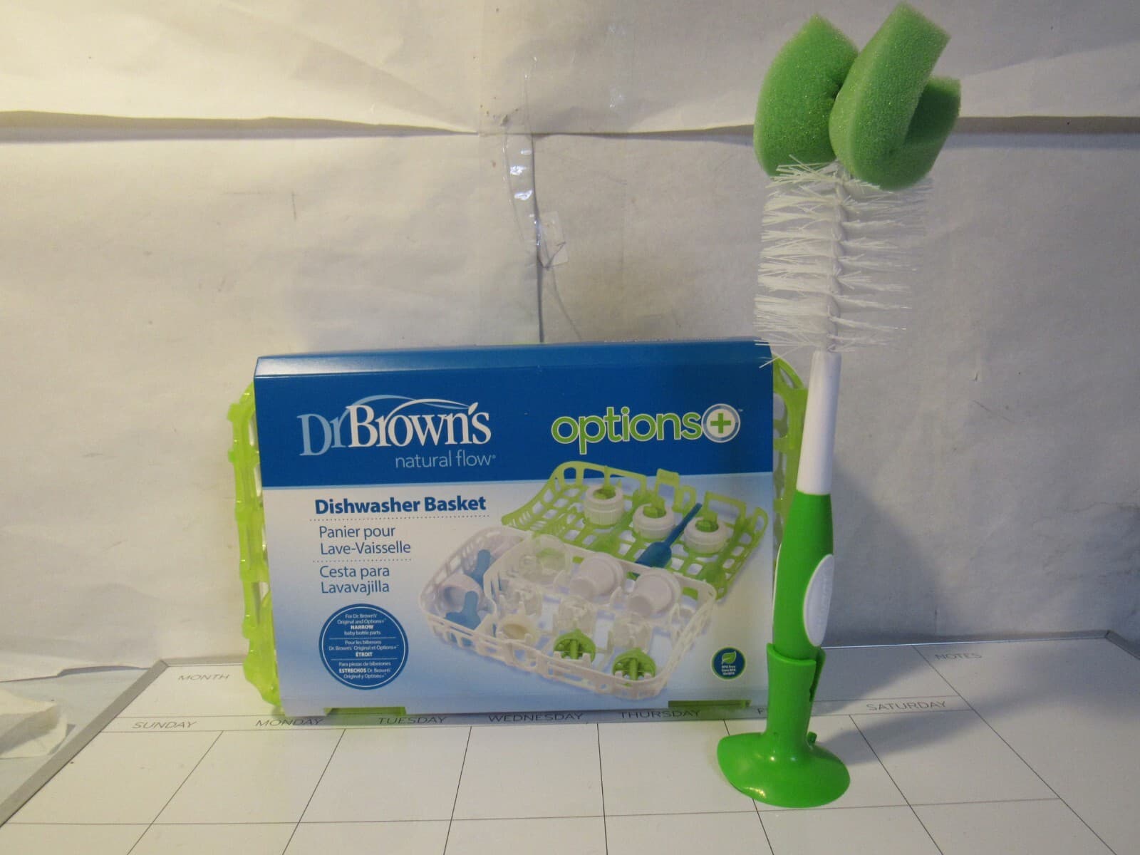 Dr. Browns Natural Flow Bottle Options Dishwasher Basket with Bottle Brush C74