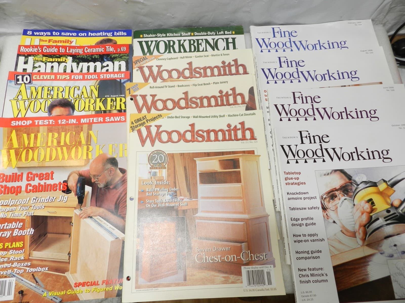 12 Vintage Fine Woodworking Work Bench Woodsmith magazine Handy Man (H78J)