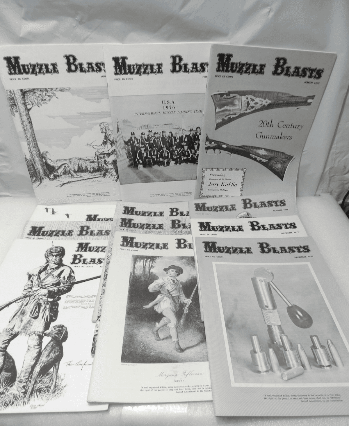 Muzzle Blasts Magazine 1977 Complete 12 issues Lot Black Powder Rifles (H70J)