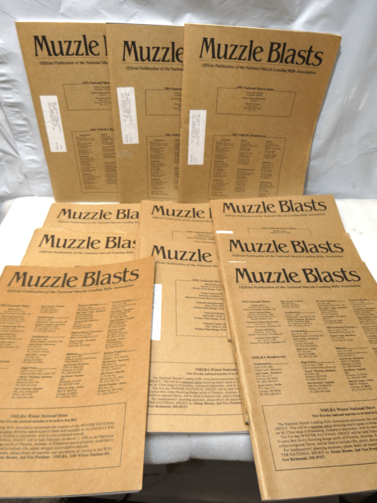 Muzzle Blasts Magazine 1991 11 issues Lot Black Powder Rifles (H73J)