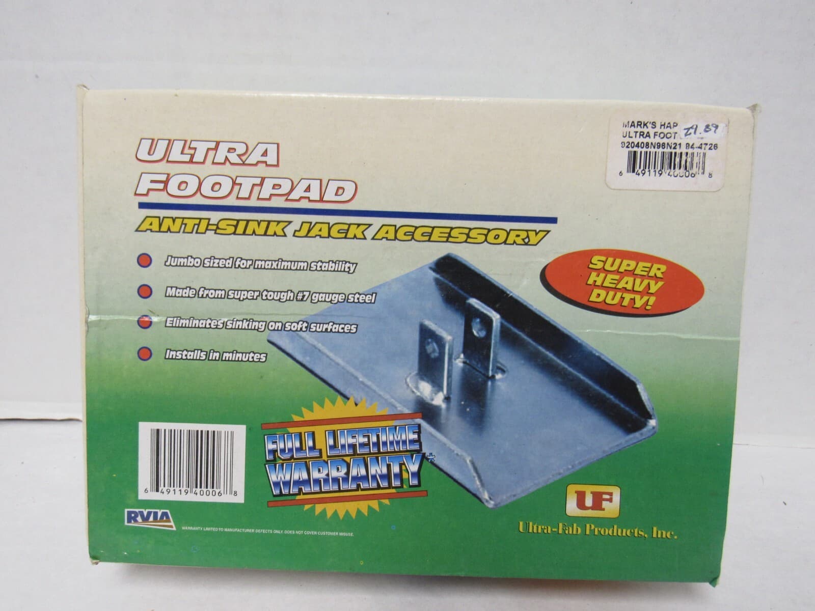 Rvia Ultra-Jack Pole Base Model Anti Slip Footpad Super Heavy Duty Z32J
