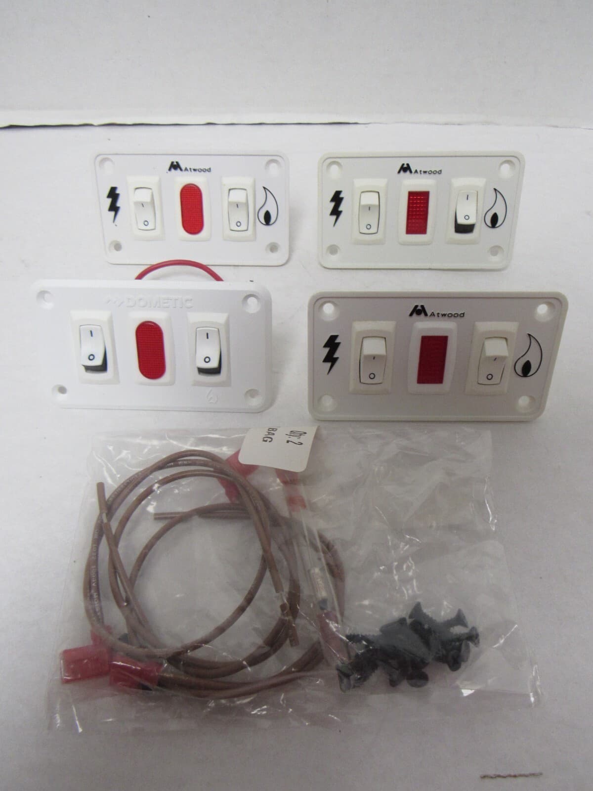 4 Atwood 91230 DUAL Panel Switch Kit White - 4 Dual Switches