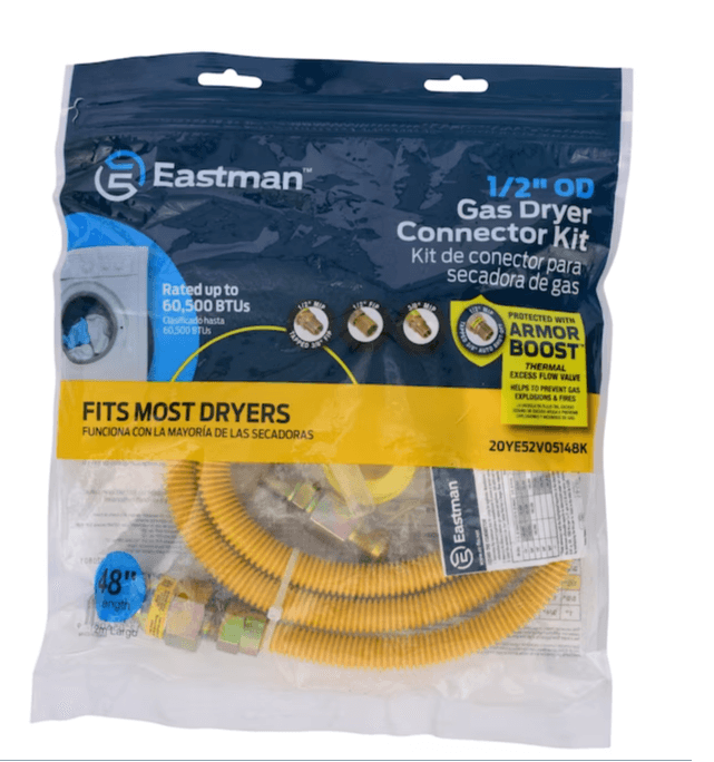 EASTMAN 48-in 3/4-in Mip Inlet x 3/4-in Mip Outlet Stainless Steel Gas Appliance