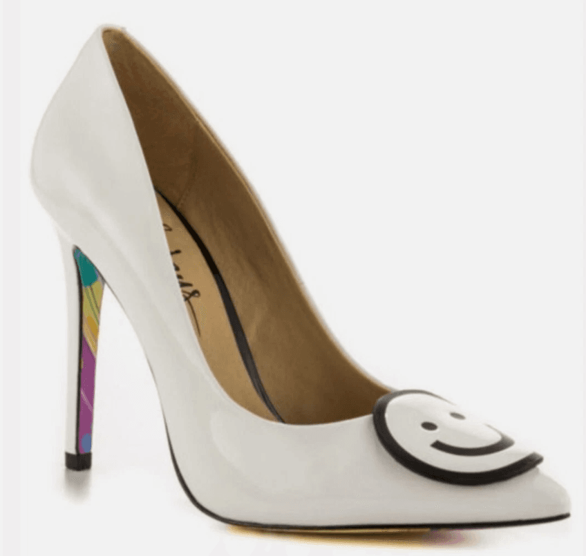 Taylor Says Be Happy White Leather Heels Stiletto Size 5.5 New (H94M)