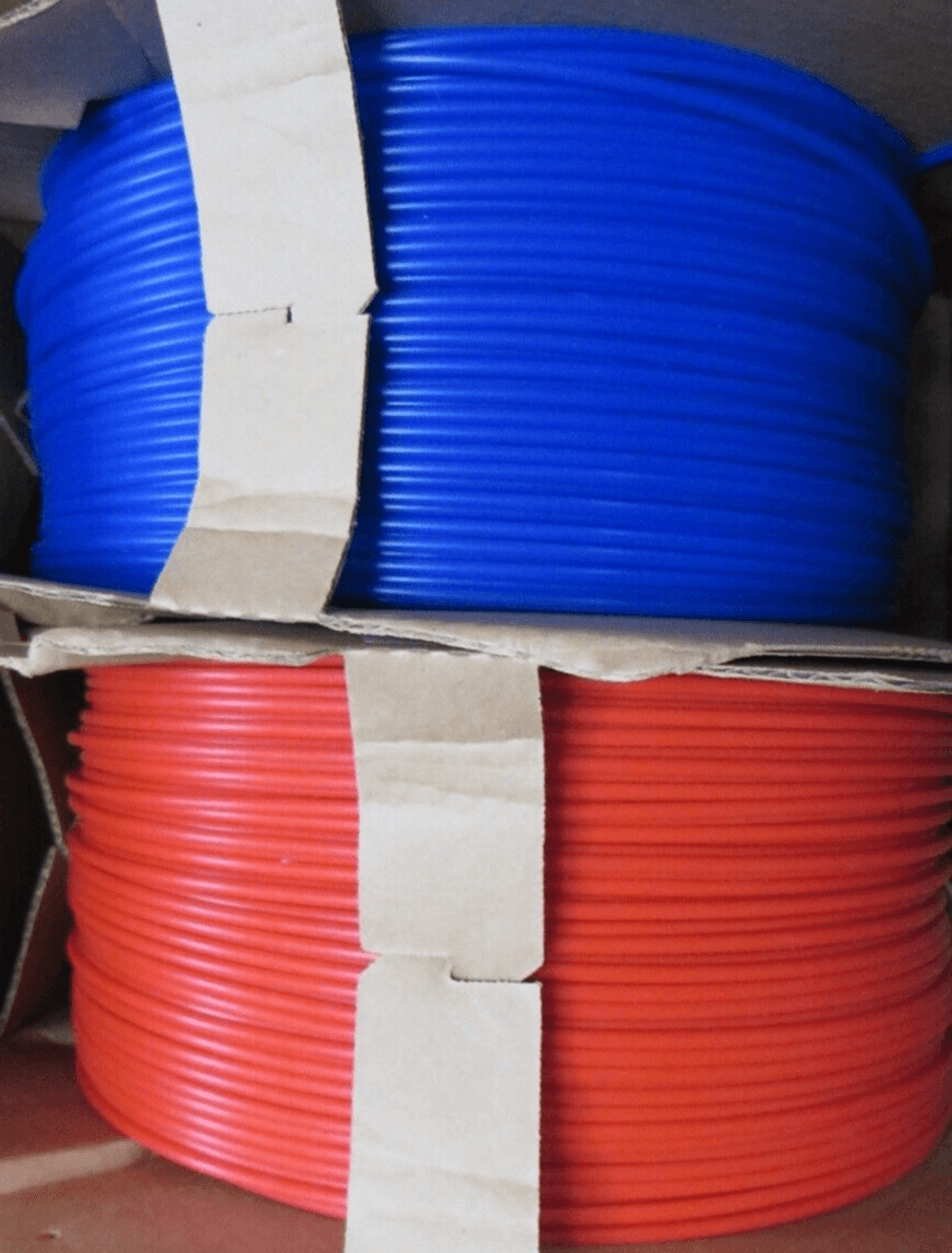 .25" x .04" 1000ft Rolls Red and Blue Flexible PE PVC Vinyl Tubing X74K