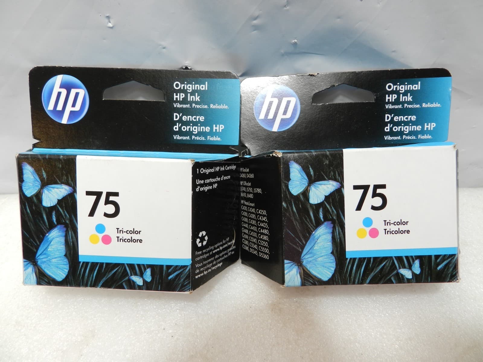 2 HP 75 Original Tri-Color Ink Cartridge Genuine Hewlett Packard Exp 3/25 (I2K)