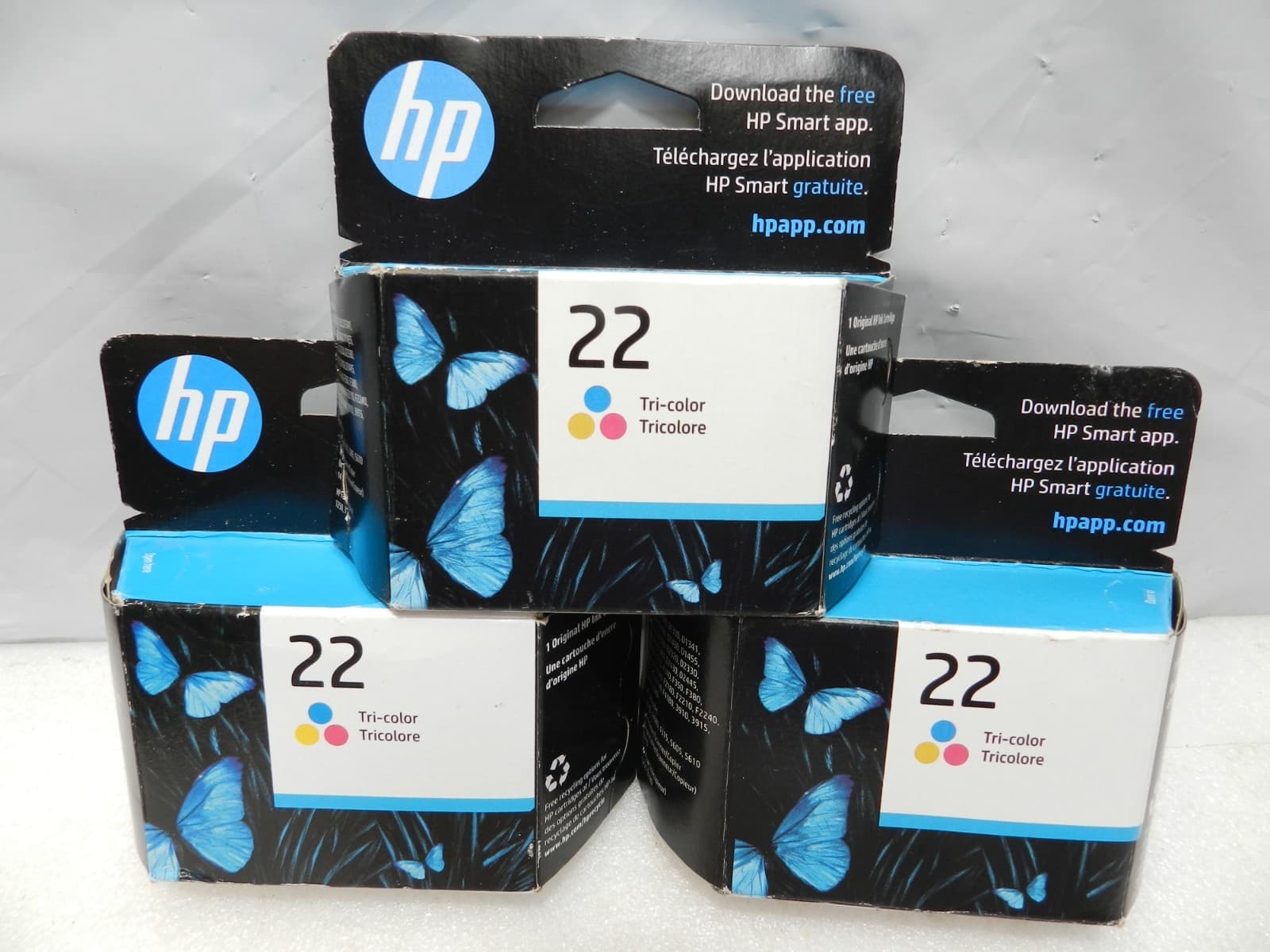 3 Genuine HP 22 Color Ink Cartridge C9352AN EXP: 10/25 & 12/26 (H8K)