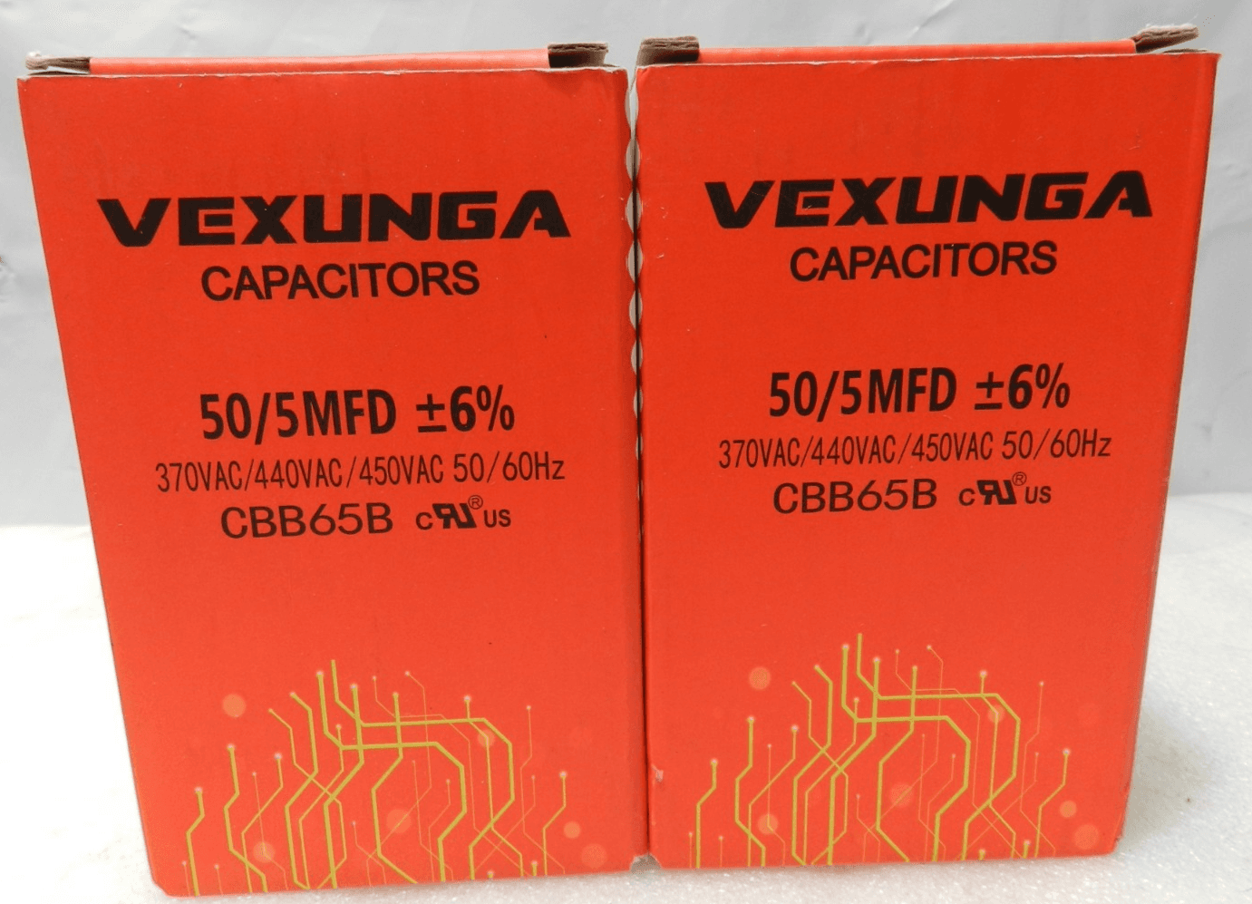 2 VEXUNGA CBB65B Capacitor 70/5MFD ±6% 370VAC/440VAC/450VAC 50/60Hz (H98K)