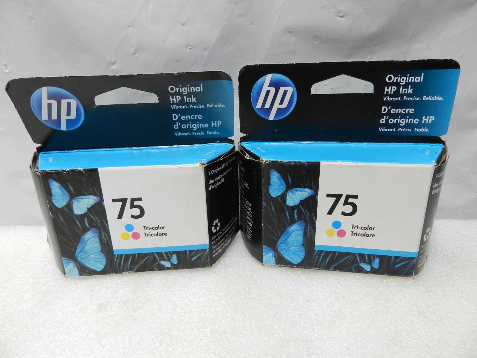 2 HP 75 Original Tri-Color Ink Cartridge Hewlett Packard Exp 5/25 & 10/25 (I3K)