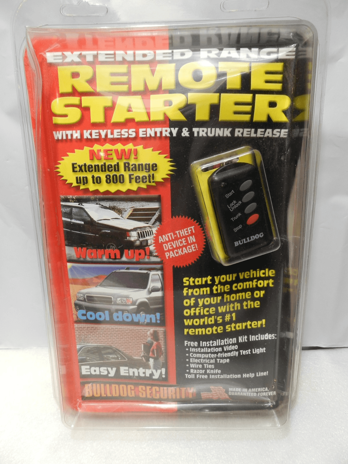 BULLDOG SECURITY Extended 800' Range REMOTE STARTER RS102E (Z95J)