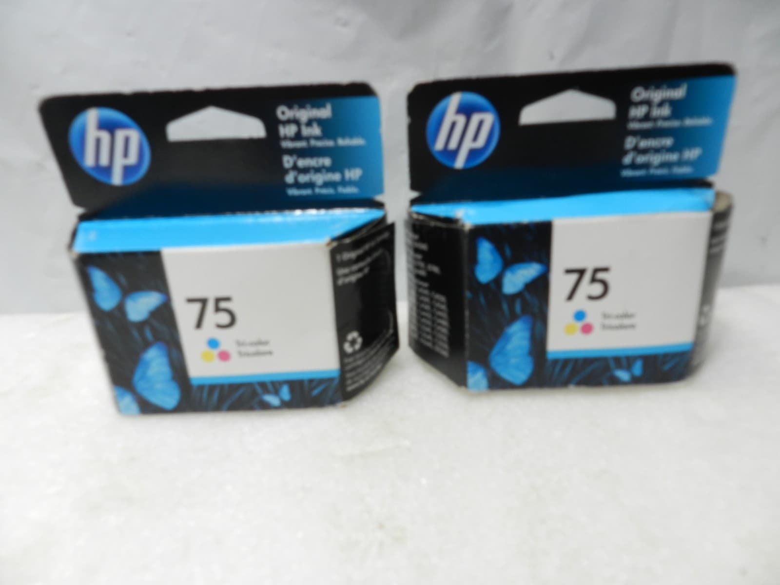 2 HP 75 Original Tri-Color Ink Cartridge Hewlett Packard Exp 4/25 & 10/25 (I7K)