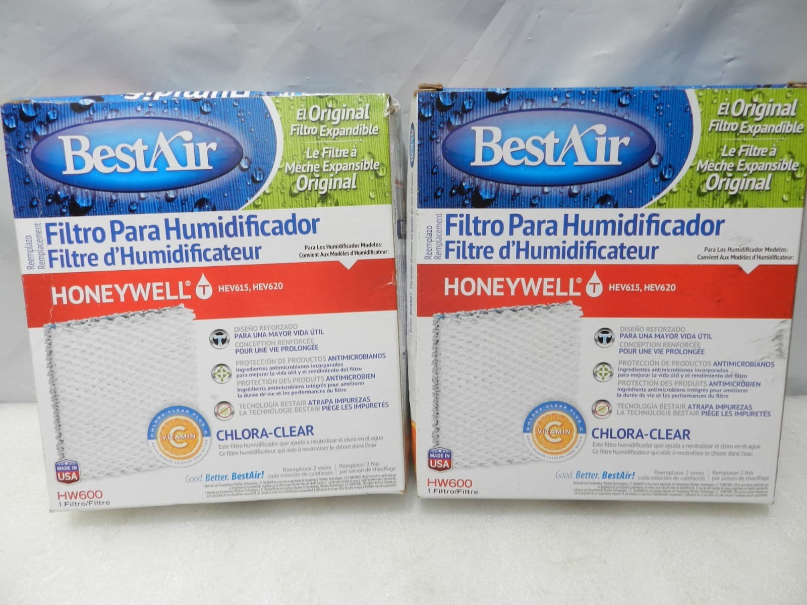 2 BestAir HW600 Humidifier Replacement Filters Honeywell HEV615 HEV620 (I12K)