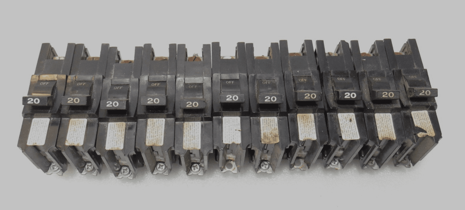 11 Federal Pacific NBSWD 20 Amp 1 Pole 120/240 Stab-Lok Plug In Breaker D98JK