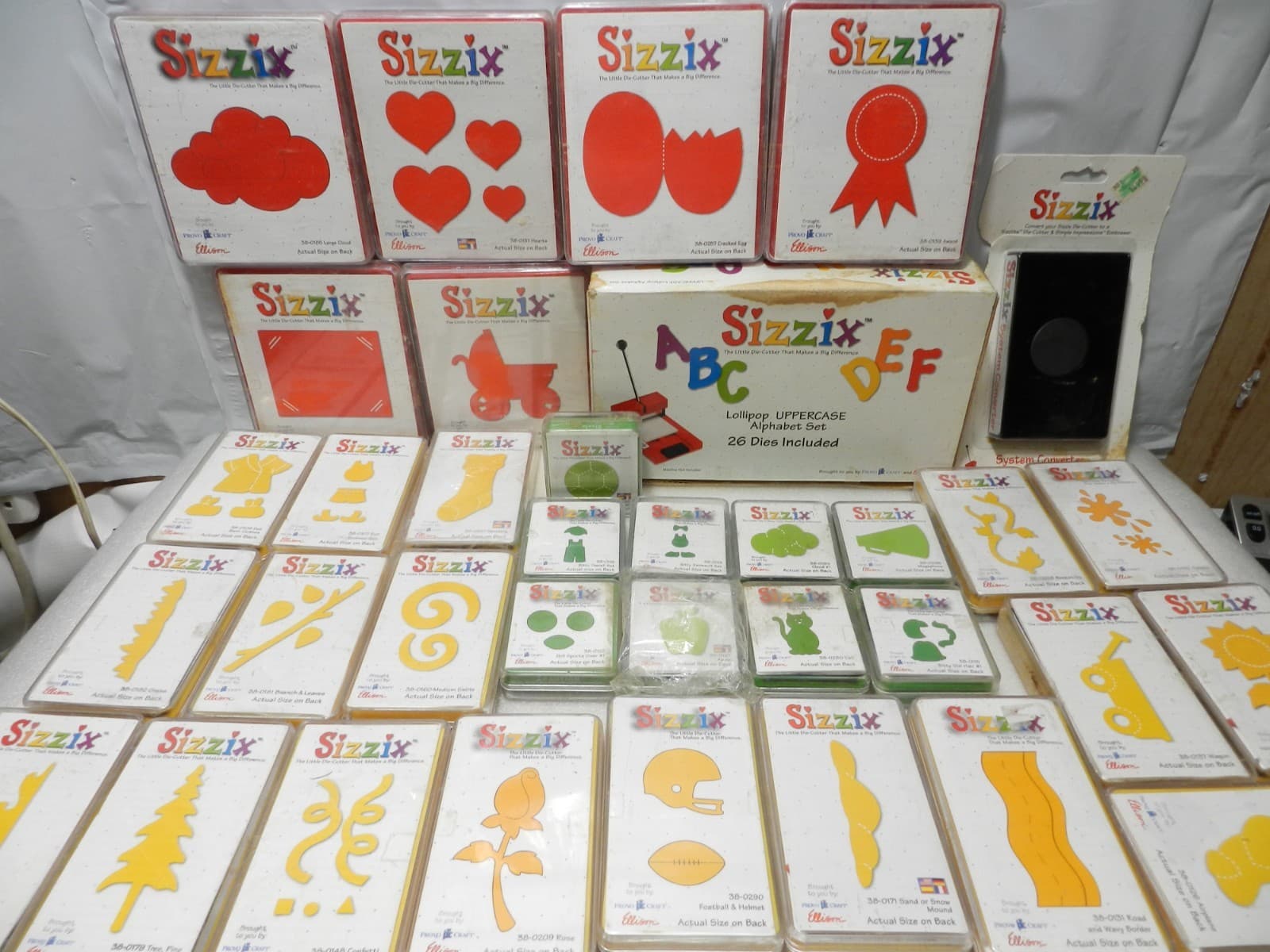 60 Sizzix Dies Lollipop Uppercase Alphabet Sports Holiday Kids Pets (A2J)