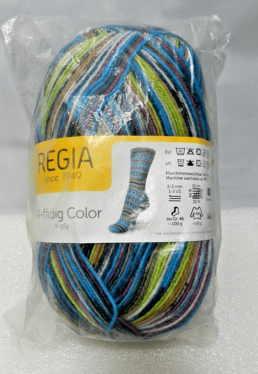 Regia Sock Yarn 100g Self Striping 420m 459y 75/25 Wool Nylon 4 Ply (L86K)