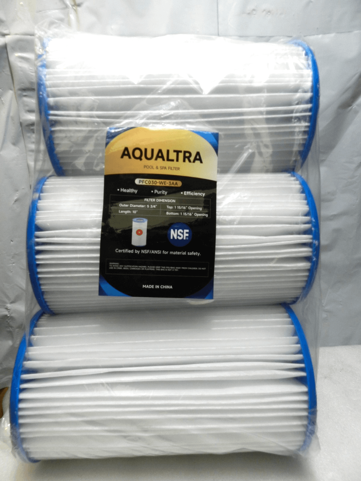 Aqualtra PFC030-WE-3AA Above Ground Pool Filters Type B Set of 3 (F81K)