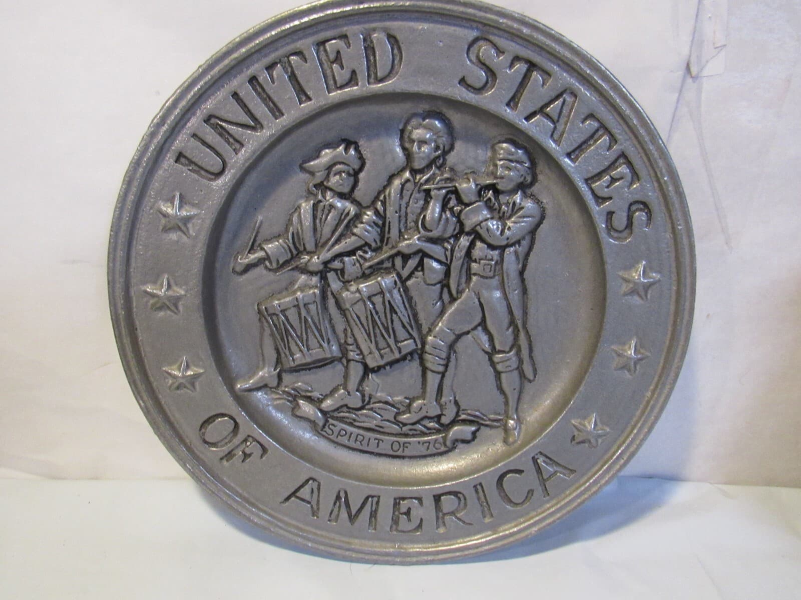 Vintage Sexton Pewter Plate United States Of America Spirit Of 76 A3M