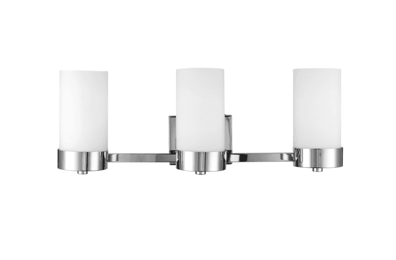 Globe Electric Marcie 24 in. 3-Light Frosted Glass Shade Chrome Vanity Light L2K