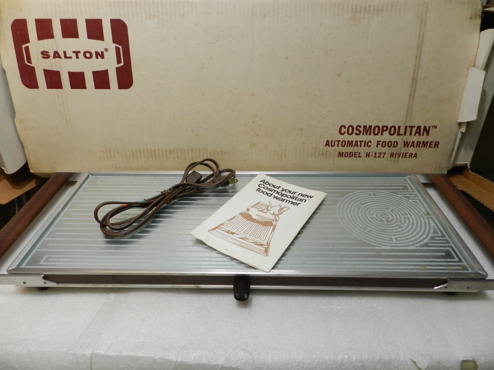 VTG Salton Cosmopolitan Automatic Food Warmer H-125 Riviera W/Box 22" (C9J)