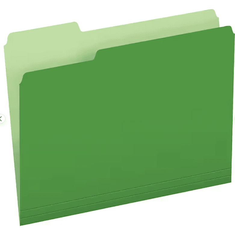 Pendaflex Interior File Folder 3 Tab Position Letter Size, Bright Green E11K